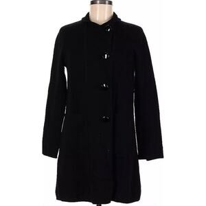 J Crew Wool Cardigan Coat Coatigan Black Medium